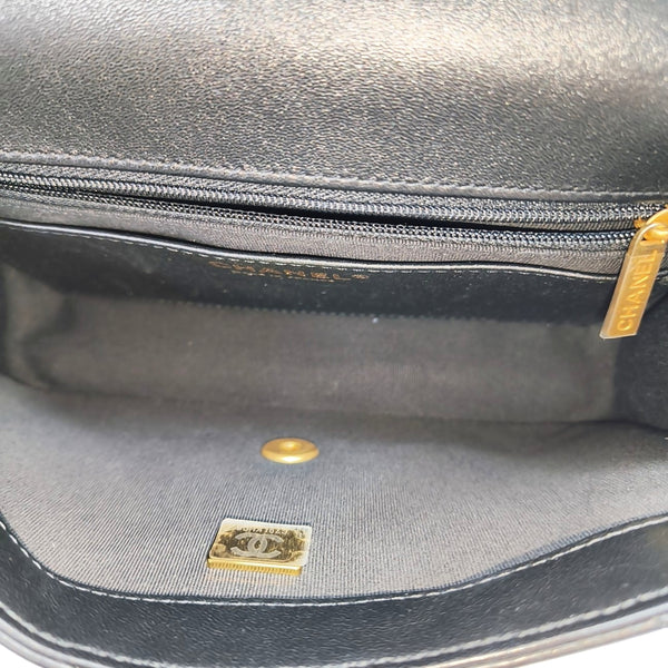 Quilted Lambskin Shoulder Bag Black