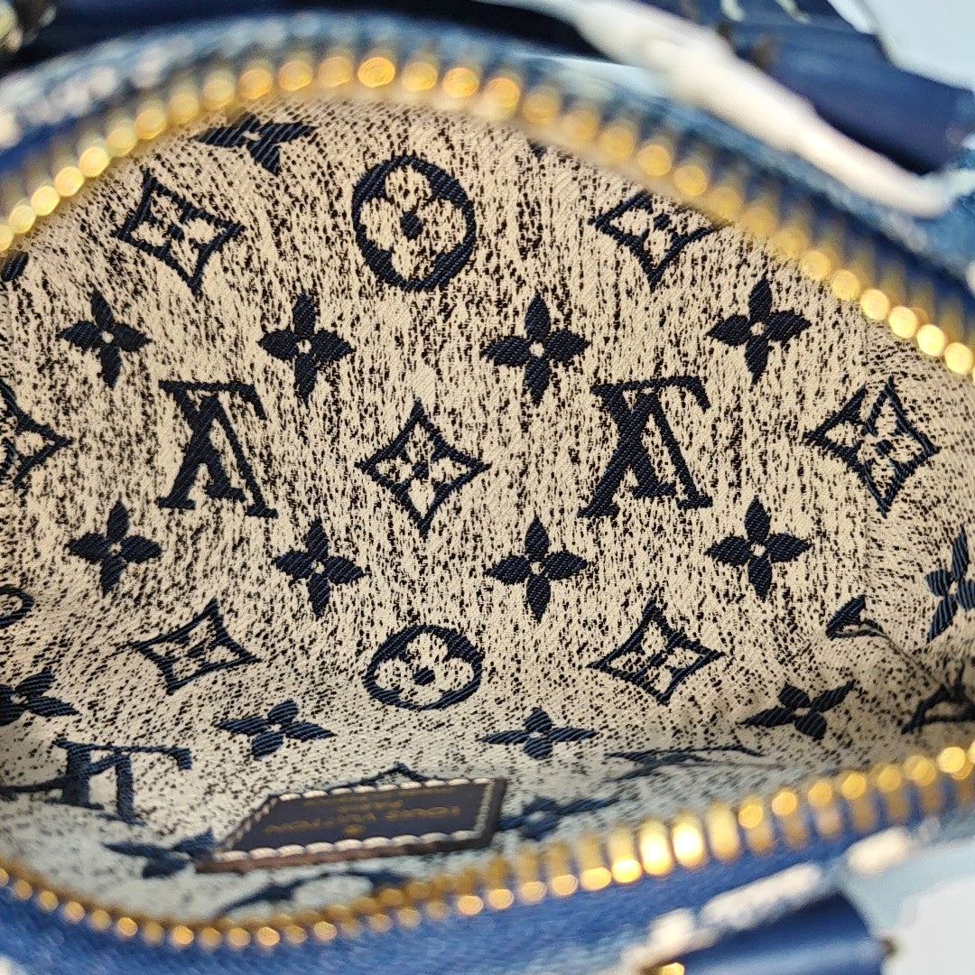 SPEEDY Nano Monogram Denim Azul