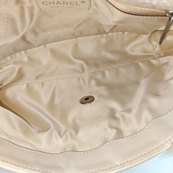Authenticated pre-owned  CLASSIC FLAP Fabric Beige - Shoulder Bag at Looply