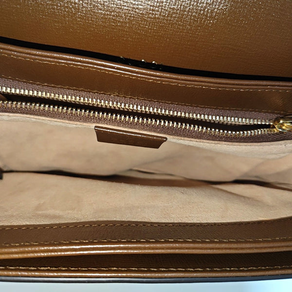Horsebit 1955 Medium Monogram Coated Canvas Beige