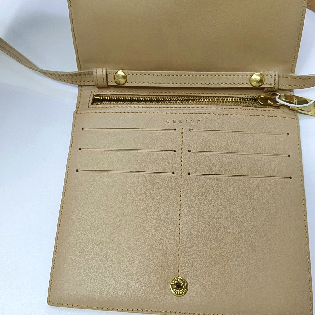Coated Canvas Shoulder Bag Beige