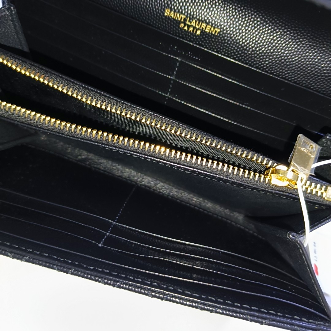 Chevron Calfskin Wallet Large Black