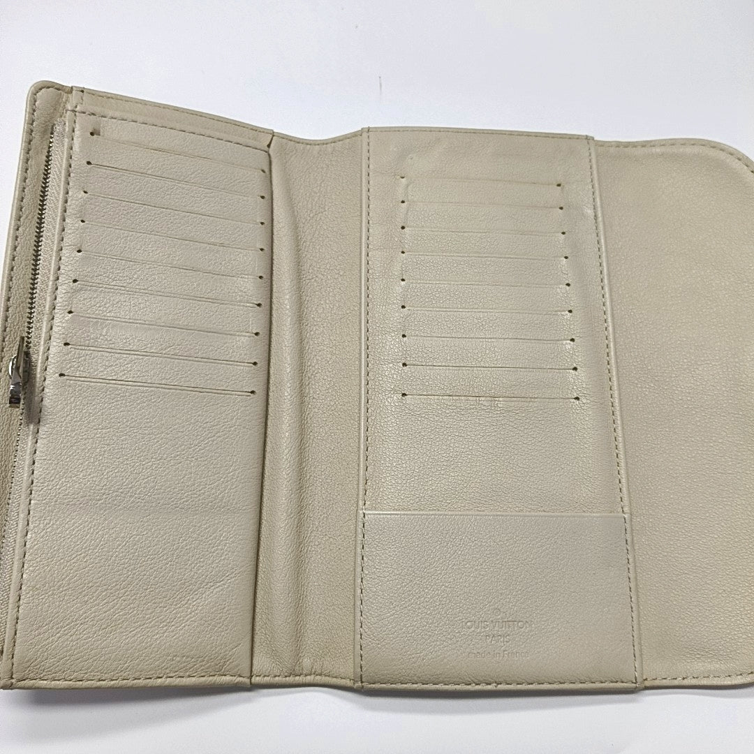 AMELIA Monogram Calfskin Beige Wallet