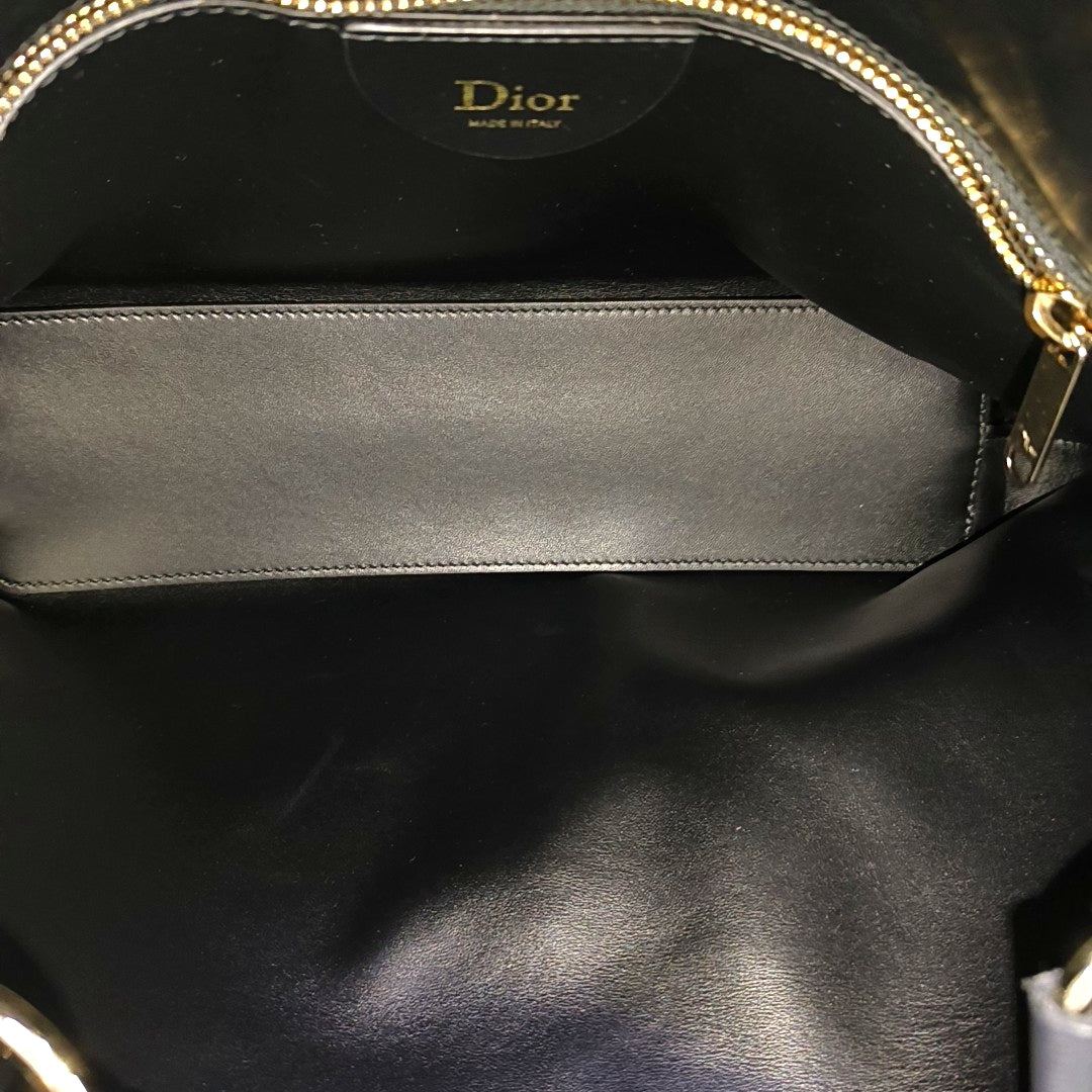 Diorly Medium Cannage Calfskin Black
