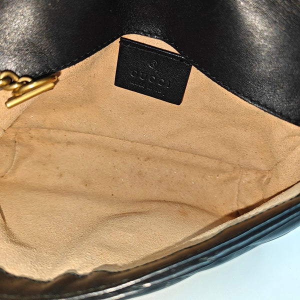GG Marmont Mini Quilted Calfskin Black