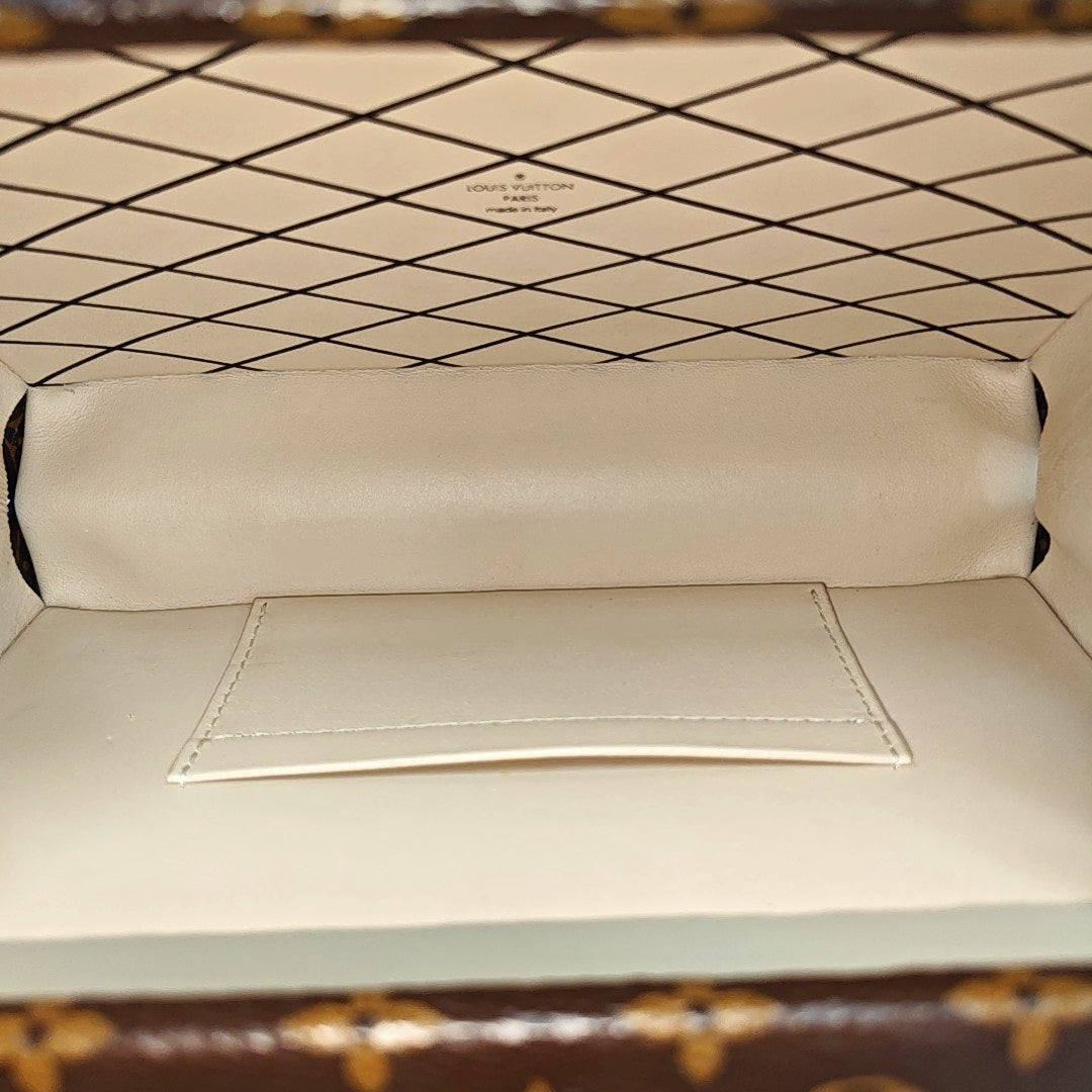 PETITE MALLE Monogram Coated Canvas Brown