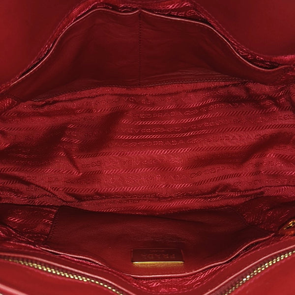 Quilted Nylon Tote Bag Red