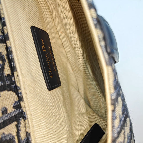 Saddle Mini Oblique Canvas Blue