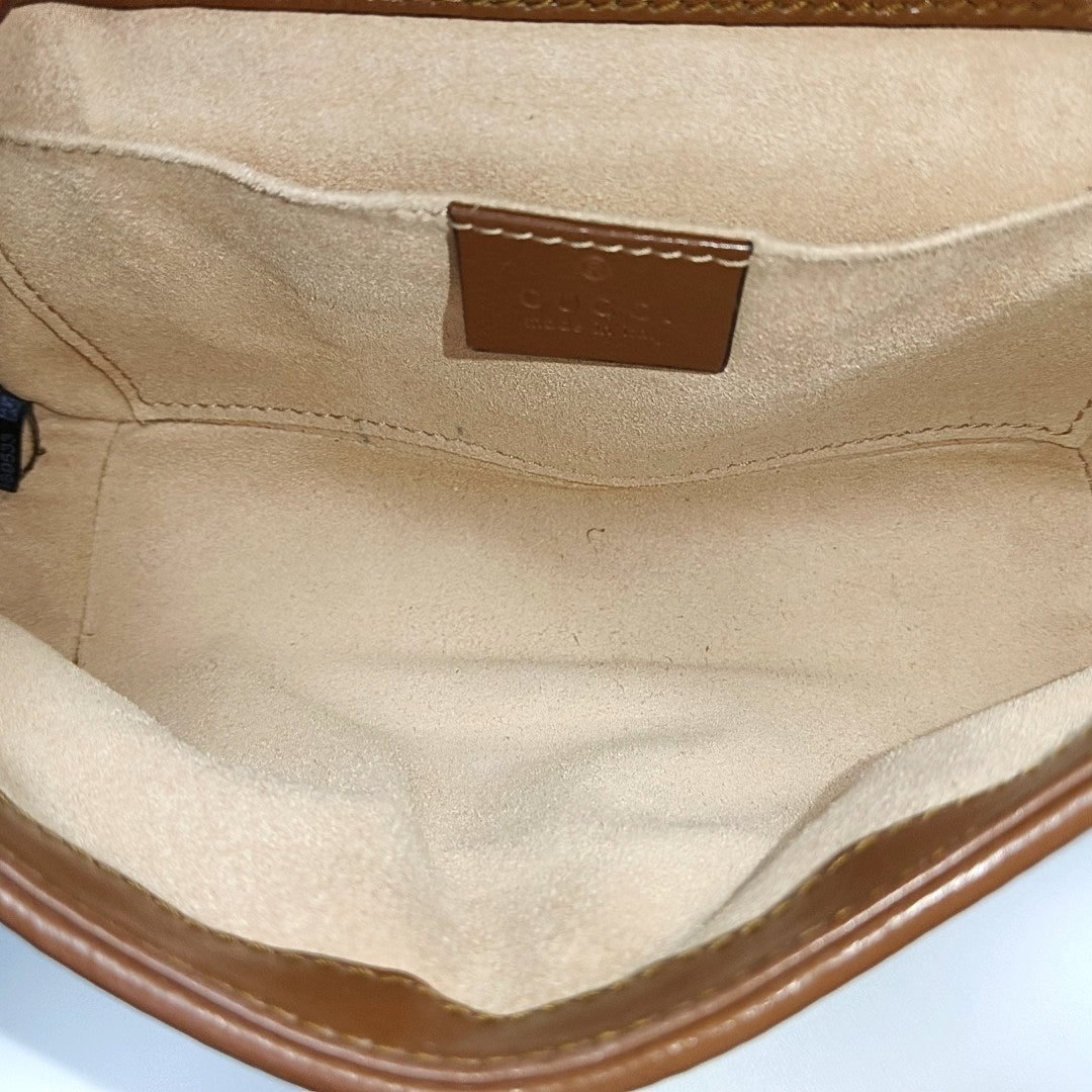 GG Marmont Small Quilted Calfskin Brown