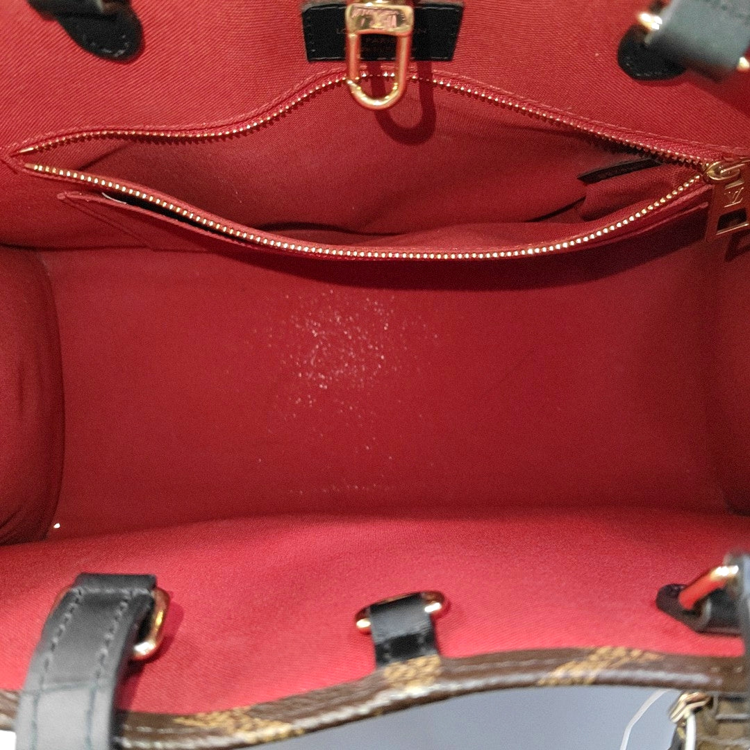 Authenticated pre-owned  ONTHEGO MM Monogram Coated Canvas Brown - Tote Bag at Looply