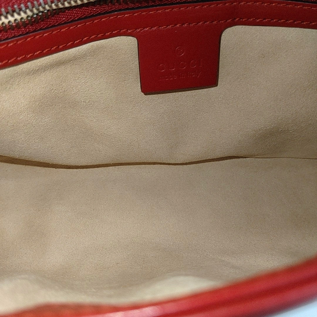 GG Marmont Medium Quilted Calfskin Red
