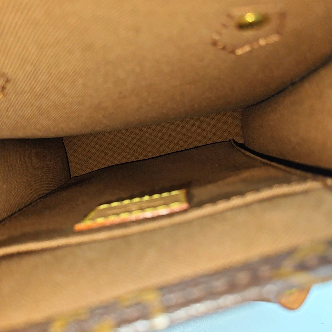 SAC PLAT Mini Monogram Coated Canvas Brown