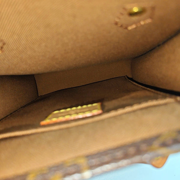 SAC PLAT Mini Monogram Coated Canvas Brown