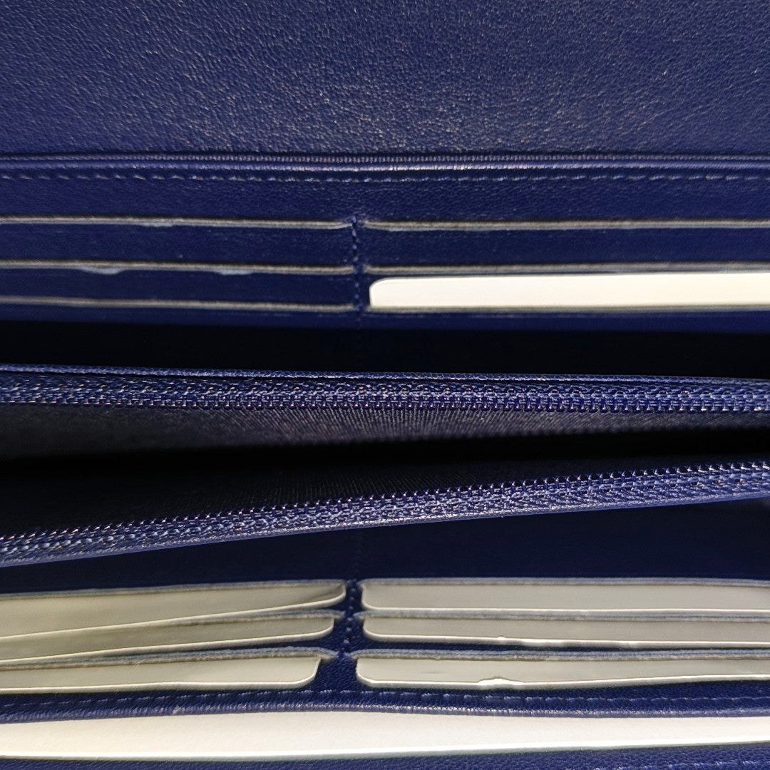 Quilted Lambskin Wallet Blue