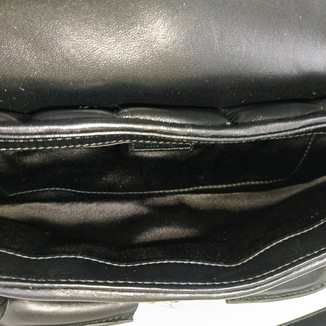 Horsebit Chain Medium Quilted Lambskin Black