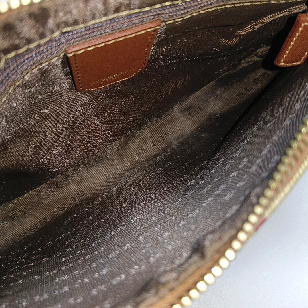 Coated Canvas Shoulder Bag Brown