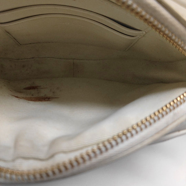 C CHARM Quilted Calfskin White