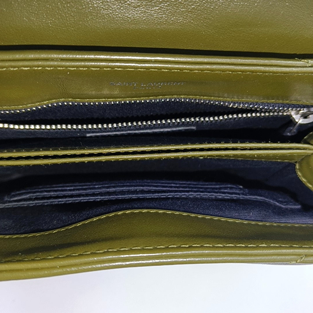 LOULOU Extra Small Chevron Calfskin Green