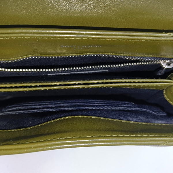 LOULOU Extra Small Chevron Calfskin Green