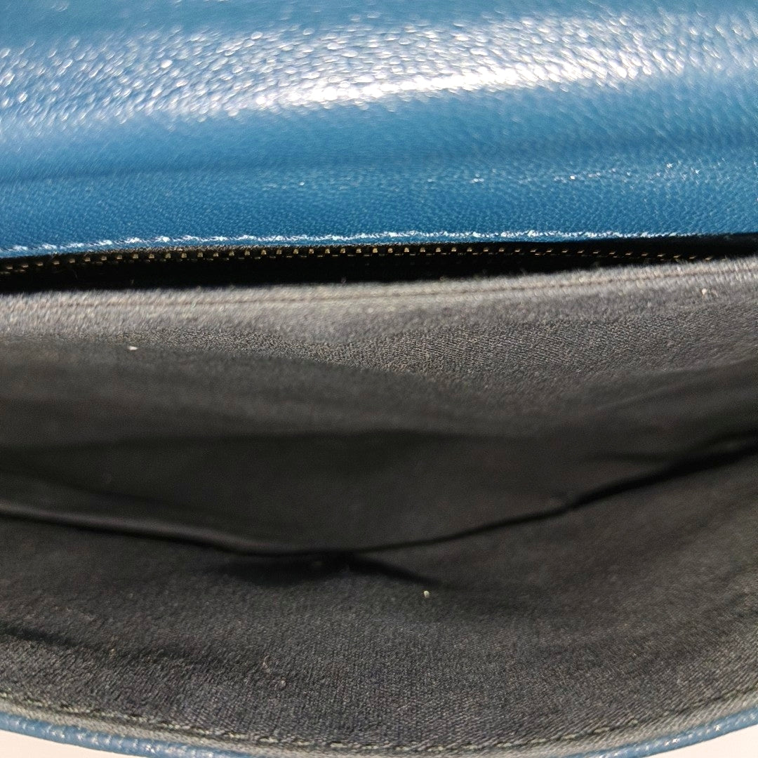 Authenticated pre-owned  Classic Metallic Edge City Calfskin Blue - Clutch at Looply