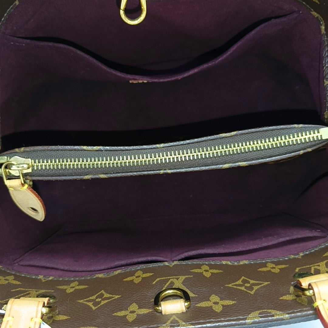 MONTAIGNE MM Monogram Coated Canvas Brown
