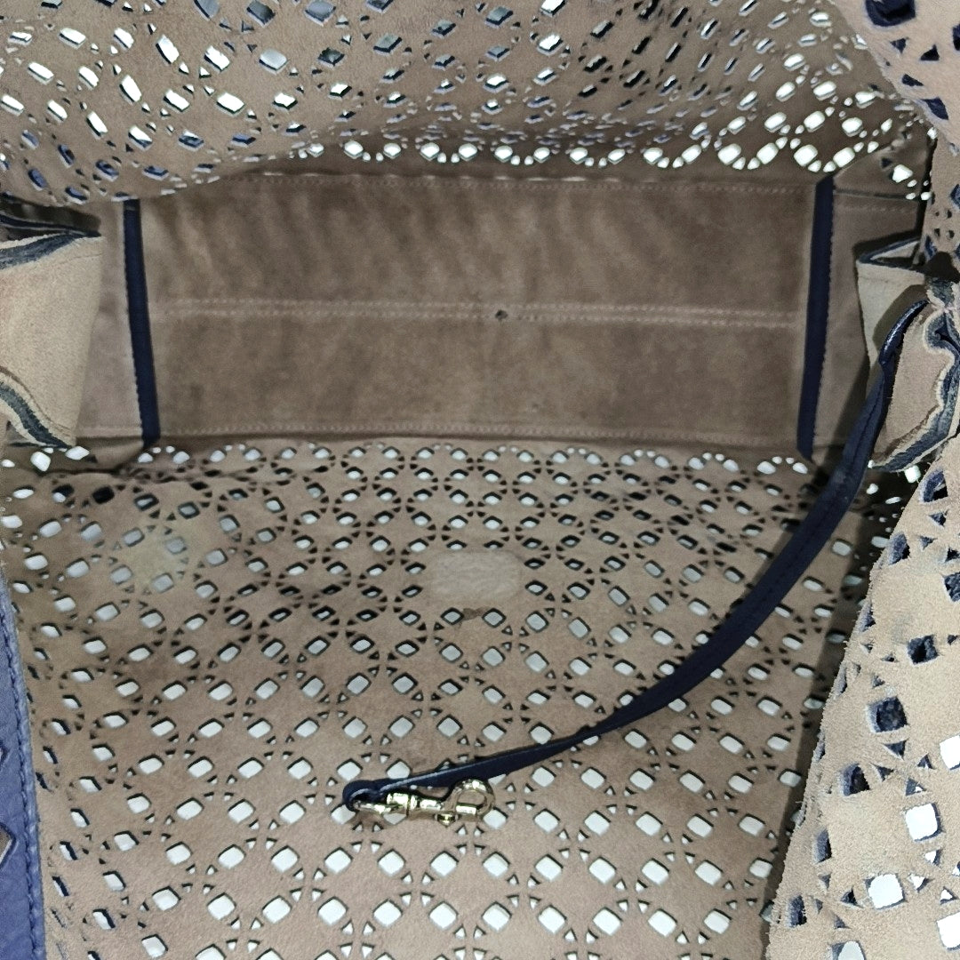Calfskin Top Handle Bag Blue