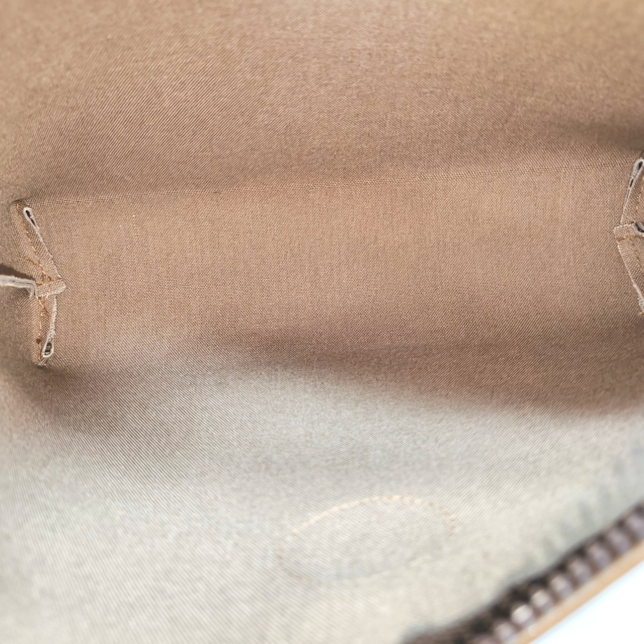 Monogram Coated Canvas Clutch Beige