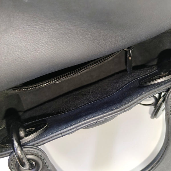 Lady Dior Mini Cannage Calfskin Black