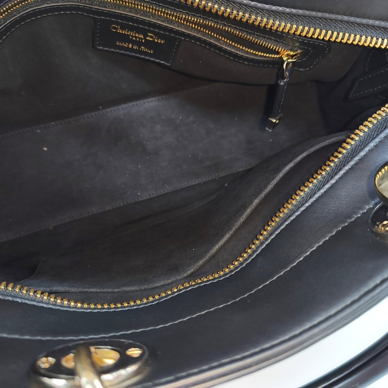 Lady D-Sire Medium Cannage Calfskin Black