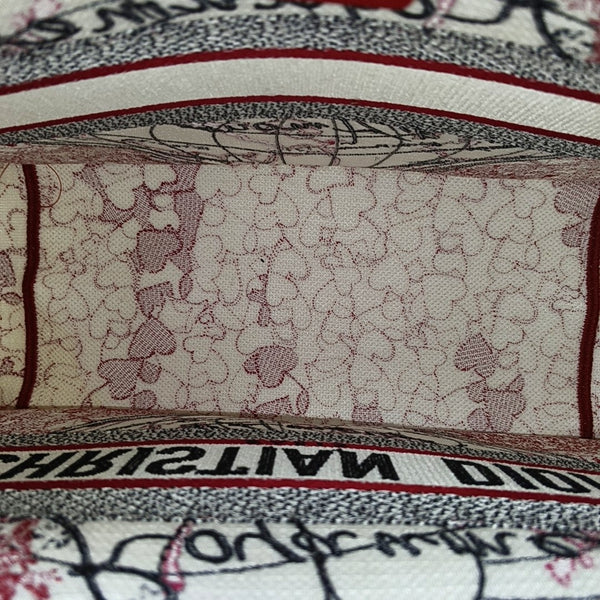 Book Tote Medium Fabric Red