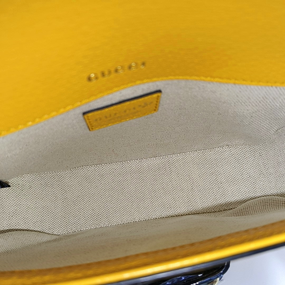 Authenticated pre-owned  Horsebit 1955 Mini Calfskin Yellow - Shoulder Bag at Looply