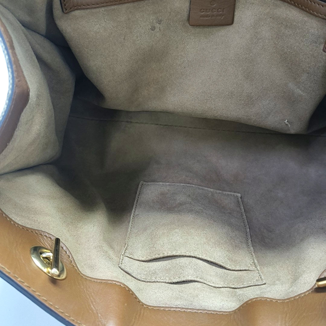 Padlock Medium Monogram Coated Canvas Beige