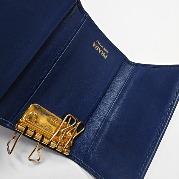 Saffiano Calfskin Key Pouch Blue