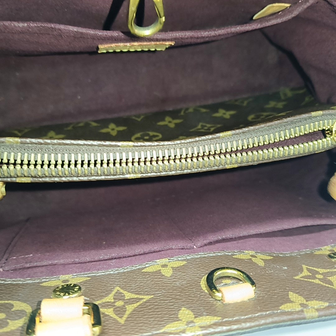 MONTAIGNE BB Monogram Coated Canvas Brown