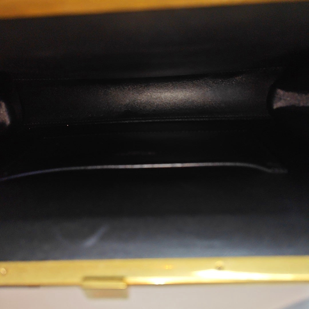 Patent Leather Top Handle Bag Black