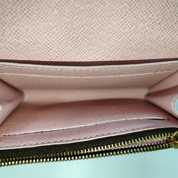 ROSALIE Damier Ebene Coated Canvas Brown Wallet