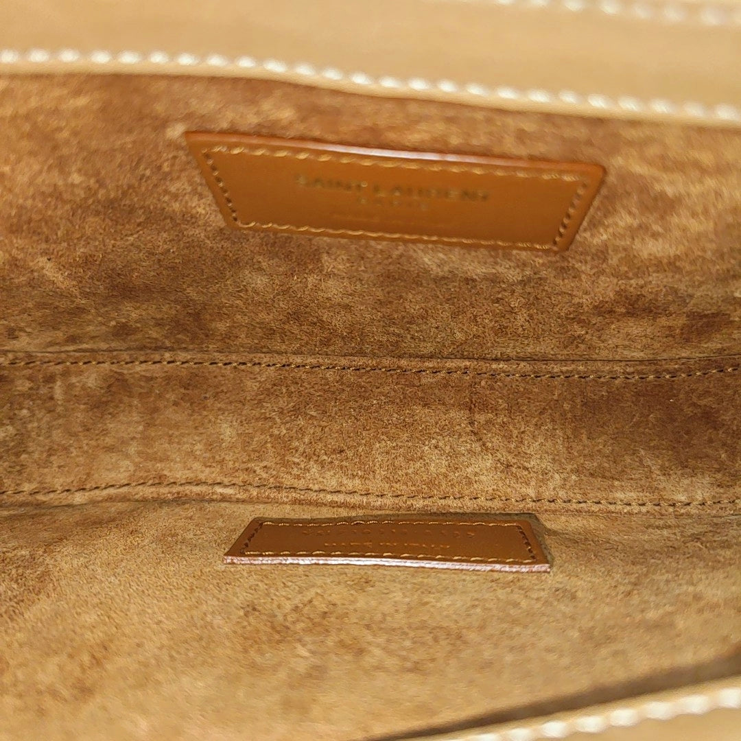 Calfskin Top Handle Bag Brown