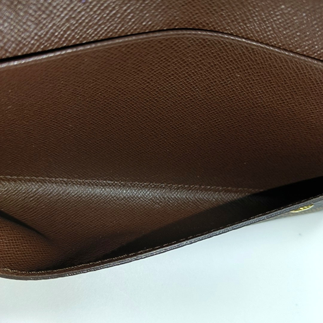 GRAPHITE LONG Damier Ebene Coated Canvas Brown Wallet