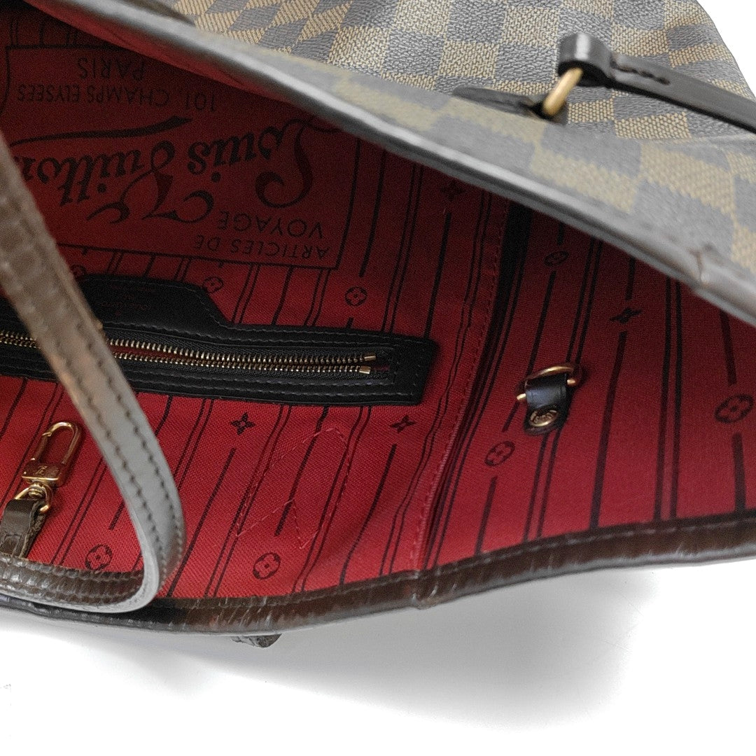 NEVERFULL MM Damier Ebene Coated Canvas Brown