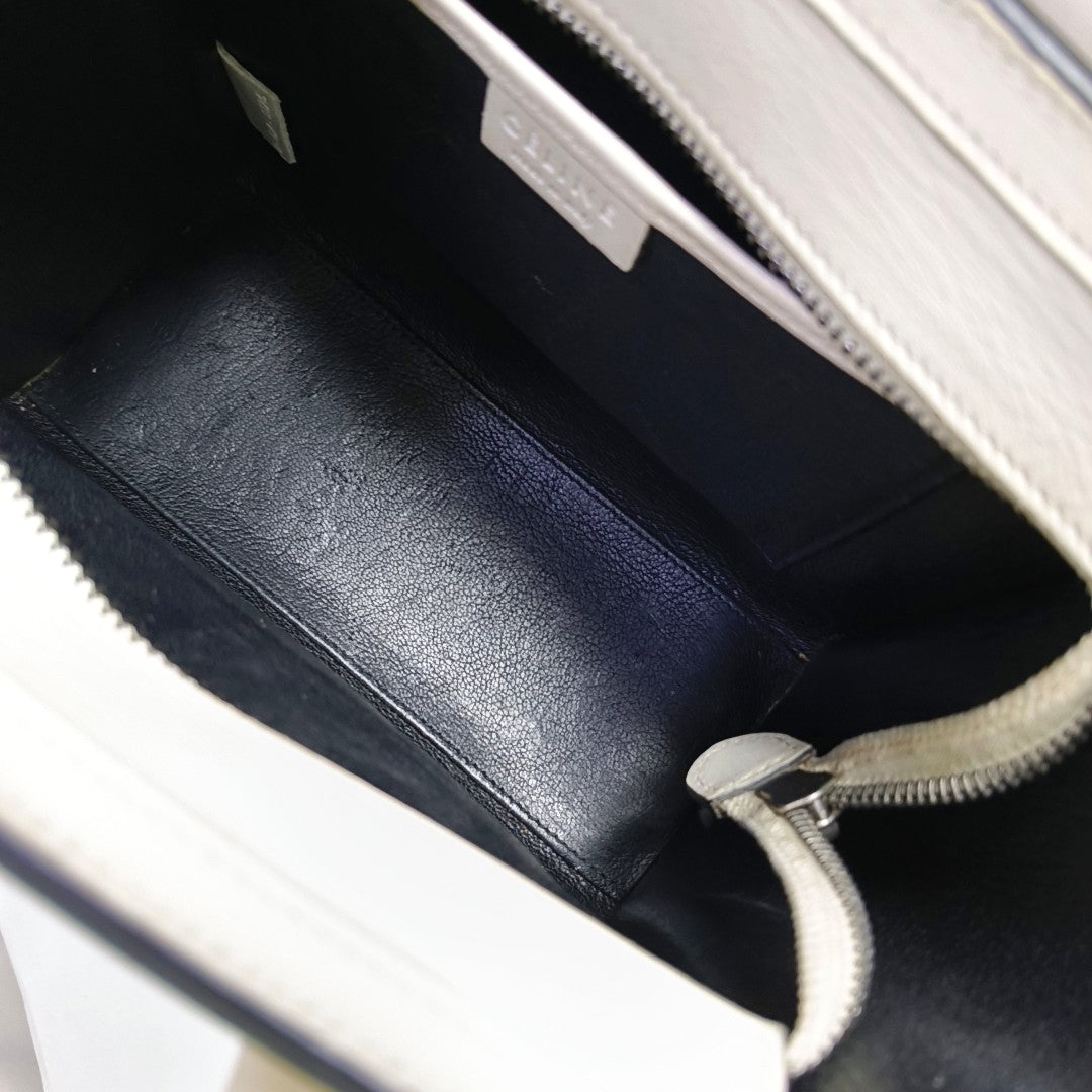 Authenticated pre-owned  LUGGAGE Nano Calfskin White - Tote Bag at Looply