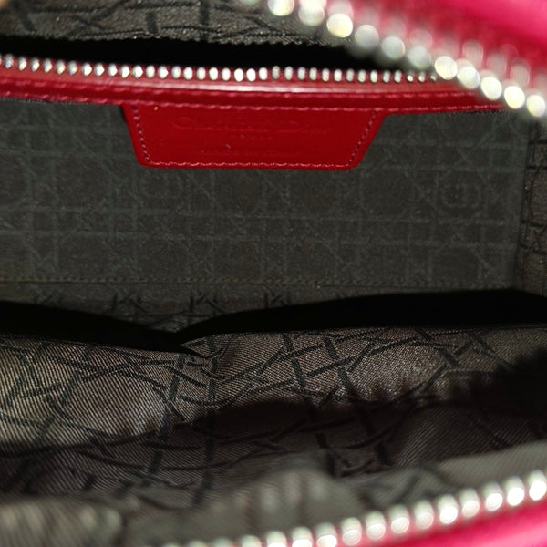Lady Dior Medium Cannage Patent Leather Red