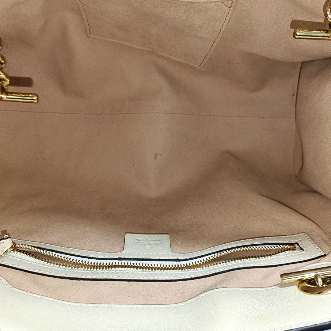 Authenticated pre-owned  Padlock Medium Monogram Coated Canvas Beige - Tote Bag at Looply