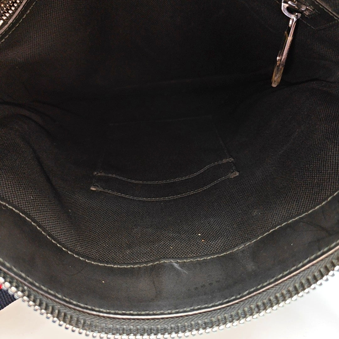 Monogram Coated Canvas Shoulder Bag Black