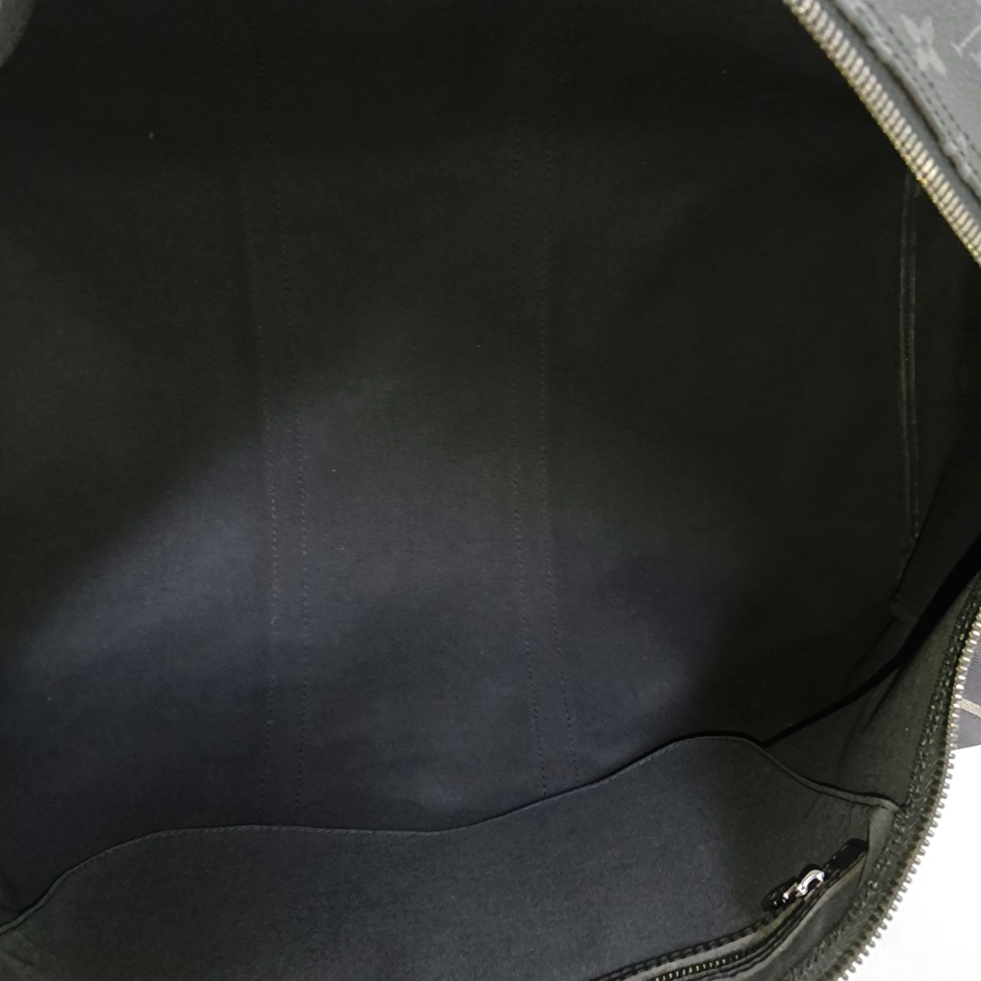 KEEPALL 55 Monogram Coated Canvas Black