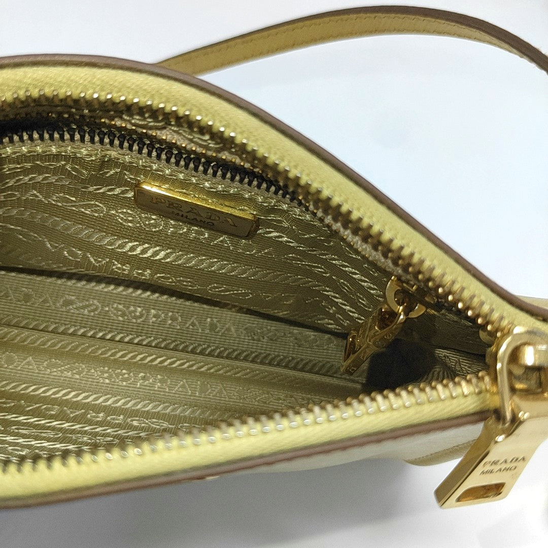 Saffiano Calfskin Top Handle Bag Yellow