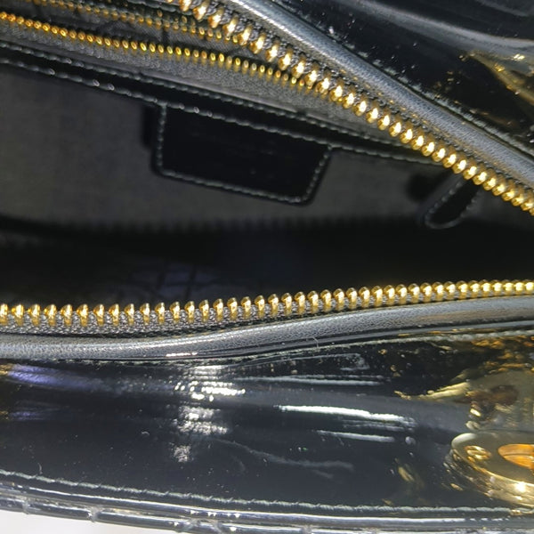 Lady Dior Medium Cannage Patent Leather Black