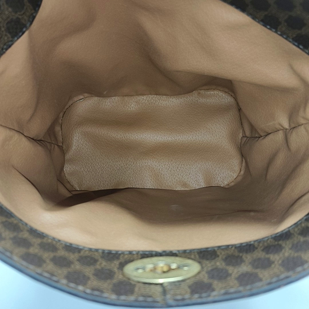 Coated Canvas Clutch Brown