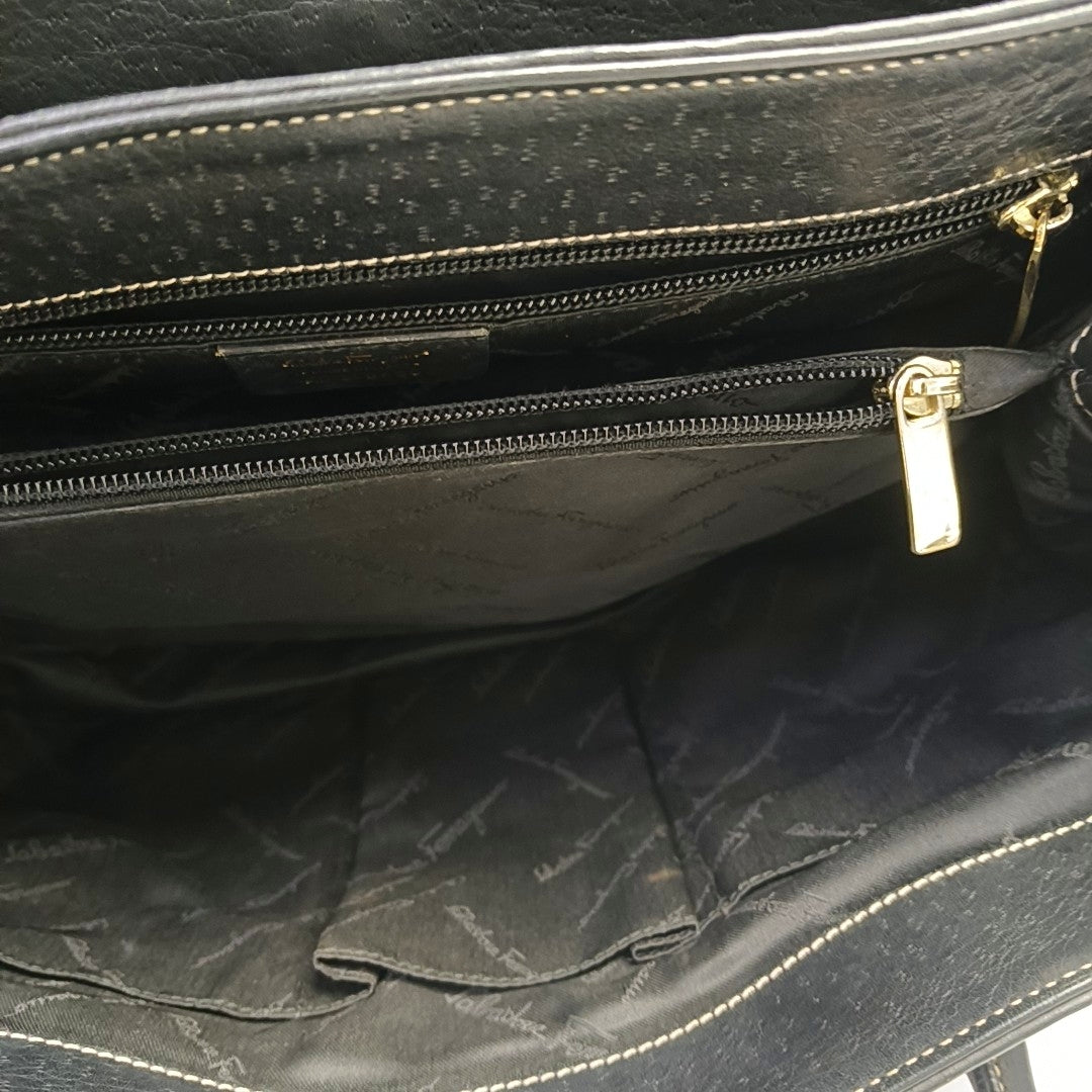 Calfskin Top Handle Bag Black
