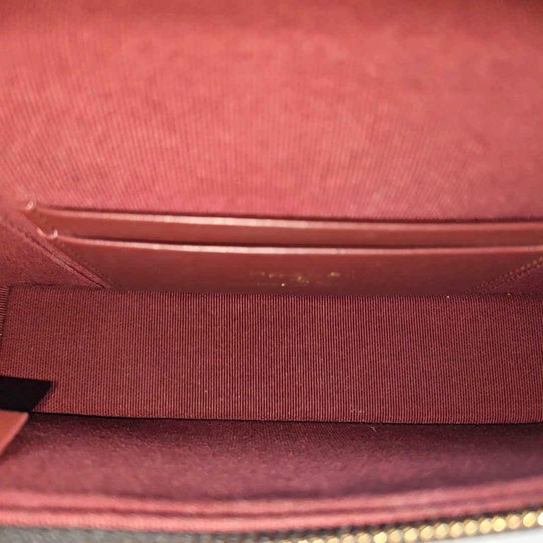 Quilted Grained Calfskin Shoulder Bag Black