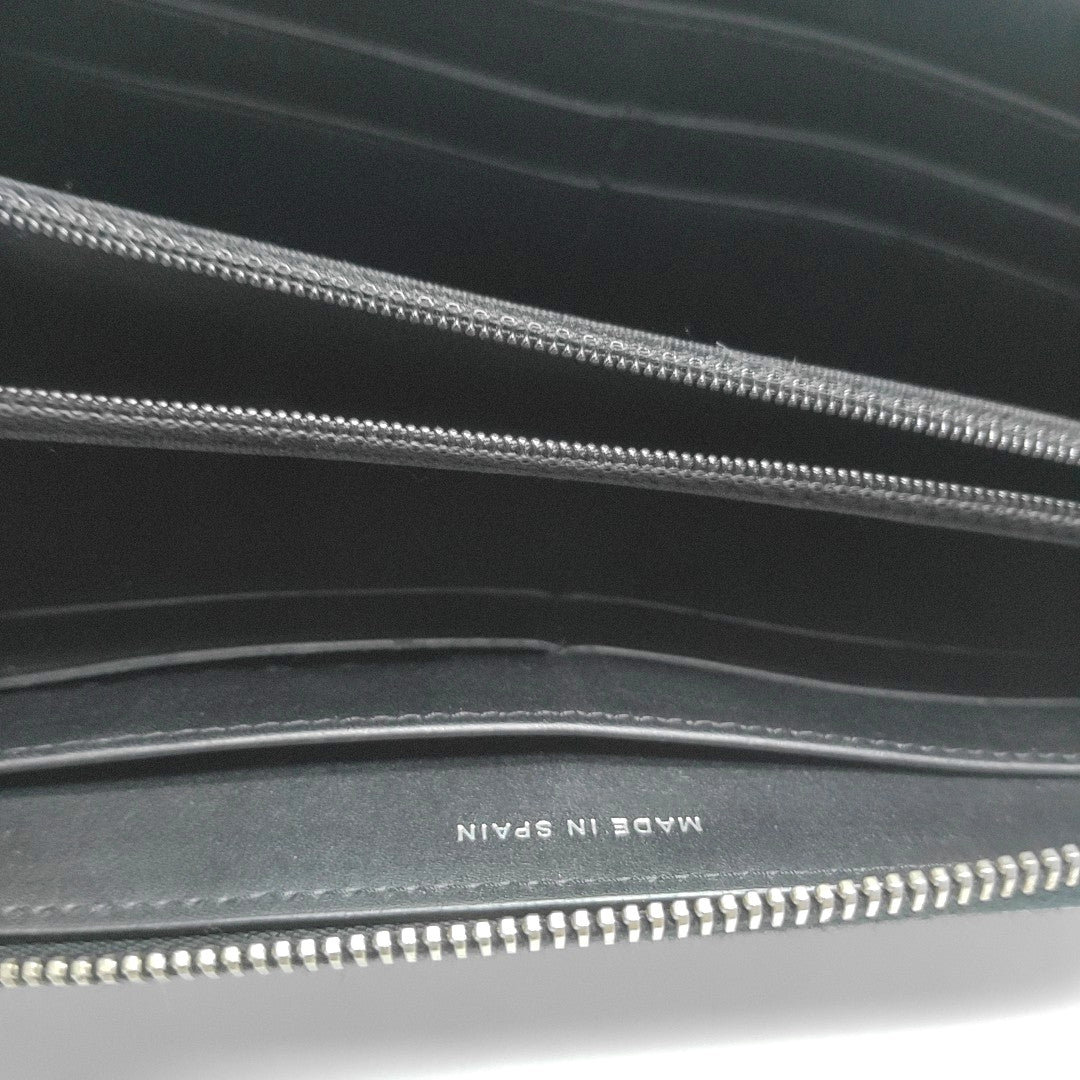 Quilted Patent Leather Wallet Black